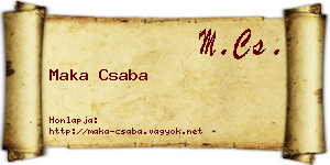 Maka Csaba névjegykártya