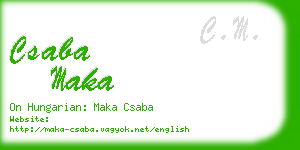 csaba maka business card